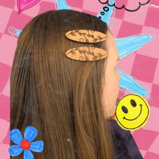 Laser Engraved Wood Hair Clips – Variety of Designs