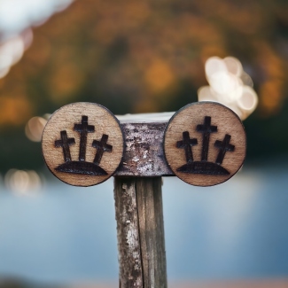 Stud Three Cross Earrings