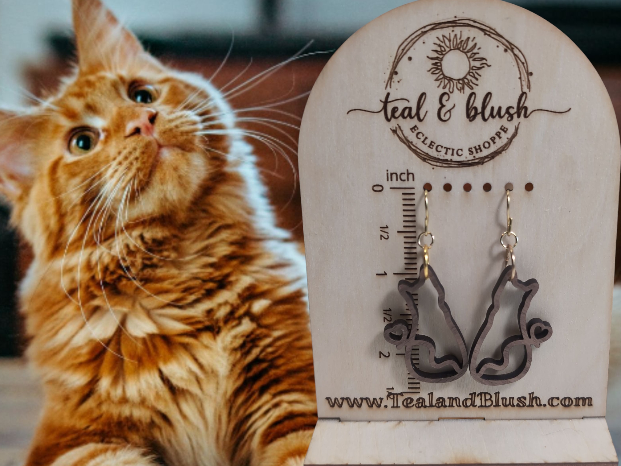 Cat outline dangle earrings (3)