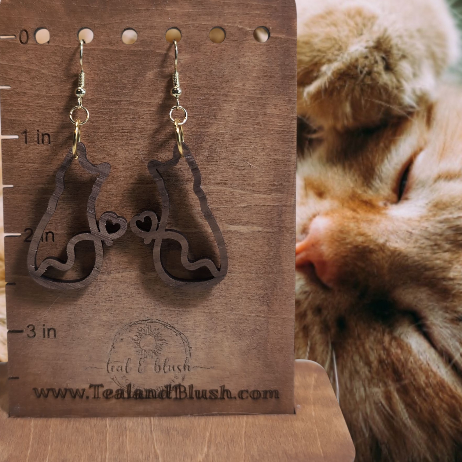 Cat outline dangle earrings (4)