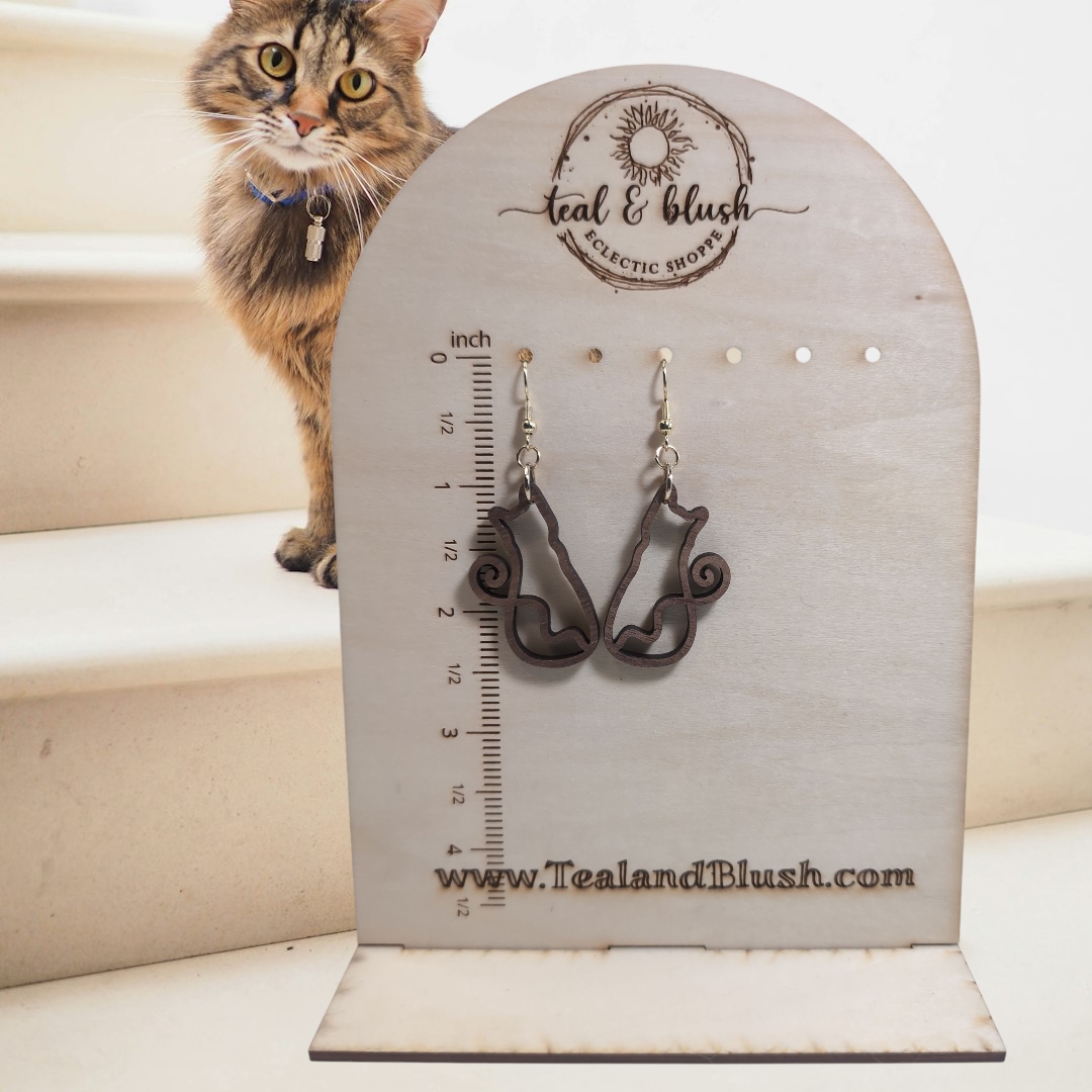 Cat outline dangle earrings (5)