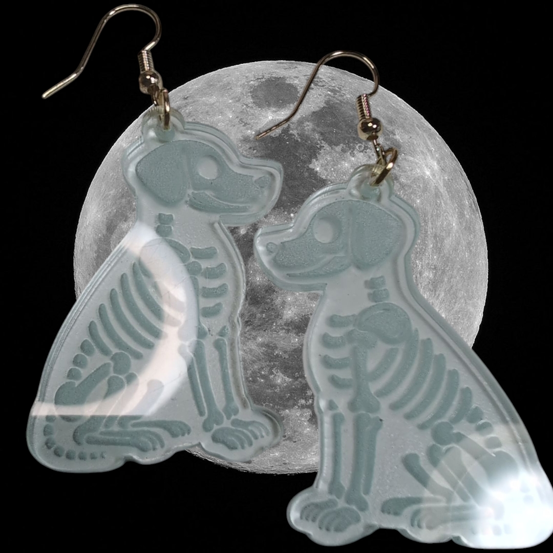 Dogs Skeleton earrings (2)