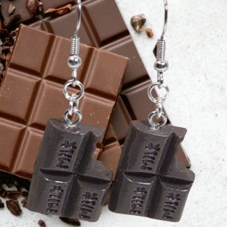 🍫✨ “Choco-Bite Dangle Earrings” ✨🍫