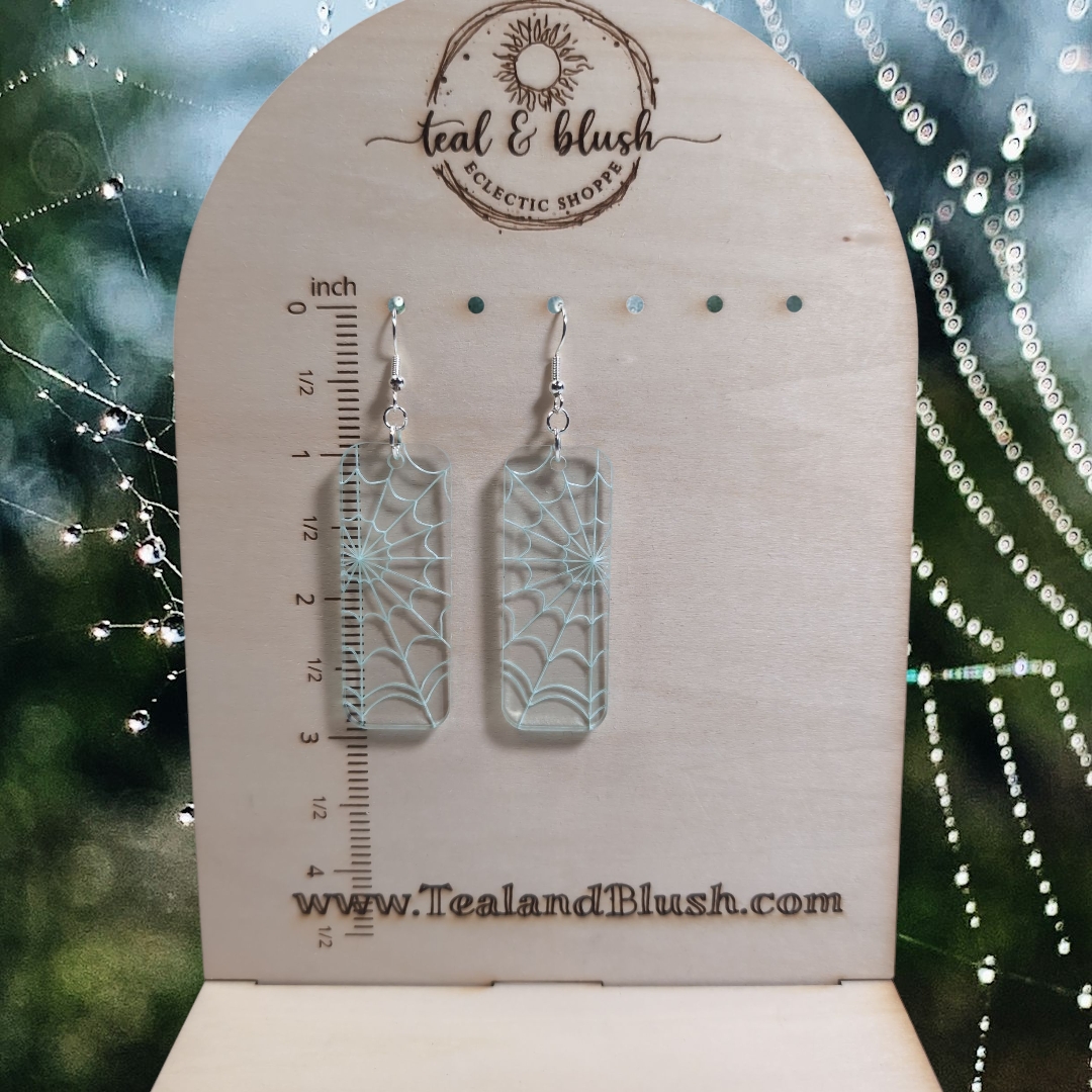 spiderwed clear acrylic Earrings (1)