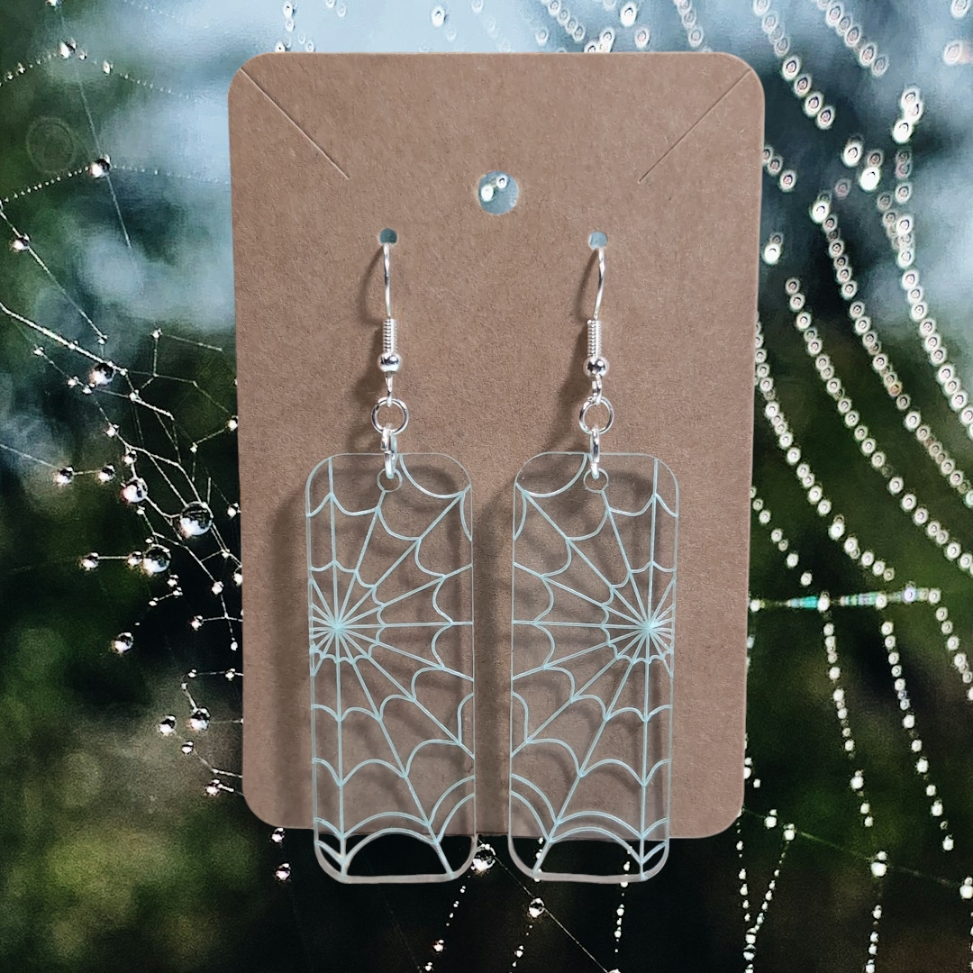 spiderwed clear acrylic Earrings (2)