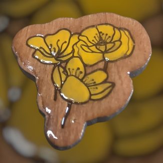 Wood lapel pin