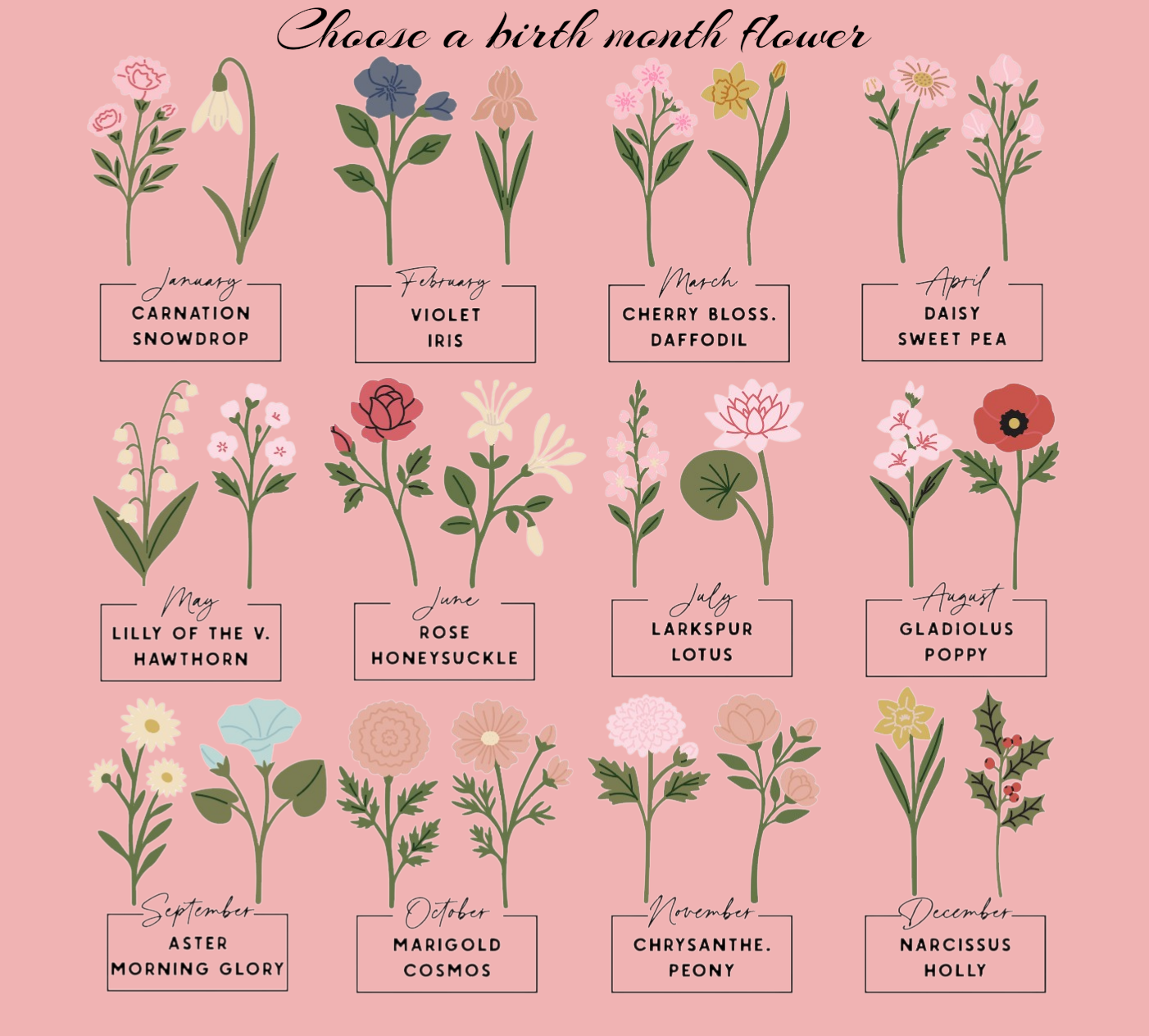 TSS Birth Flower Stems preview may be used in listing